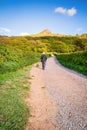 Walking to Roseberry Topping Royalty Free Stock Photo