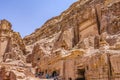 Walking to Royal Rock Tombs Petra Jordan Royalty Free Stock Photo