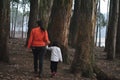 Walking together through life, mother and daughter