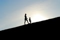 Walking together up the hill