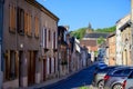 Walking in touristic old village with abbey Hautvillers, cradle of sparkling wine champagne, France Royalty Free Stock Photo