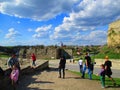 Walking tourists, Kamenets Podolskiy, Ukraine