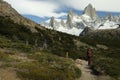 Walking toward Fitz Roy mountain