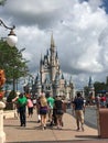 Walking Towards Cinderella`s Castle in WDW Royalty Free Stock Photo