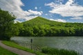 Walking Trail, Abbott Lake and Sharp Top Mountain Royalty Free Stock Photo