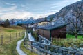 Walking Trail in Austrian Village Royalty Free Stock Photo