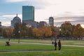 Walking trail in Boston Common park in fall season