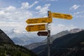 Way Marker Signs, Simplon Pass, Switzerland Royalty Free Stock Photo