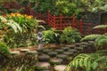 Walking trail in Levada Caldeirao Verde, Madeira Island, Portugal