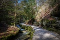 Walking trail through Verena gorge in Switzerland Royalty Free Stock Photo