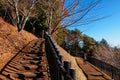 Walking trail and view terrace at Chureito Pagoda Arakurayama Sengen Park - Fujiyoshida Royalty Free Stock Photo