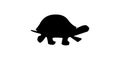 Walking Turtle Silhouette White Background