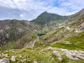 Walking up Pyg Track, Yr Wyddfa (Snowdon) highest mountain in Wales, Gwynedd, Wales Royalty Free Stock Photo