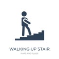 walking up stair icon in trendy design style. walking up stair icon isolated on white background. walking up stair vector icon Royalty Free Stock Photo