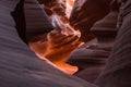Light shines through upper antelope canyon Royalty Free Stock Photo