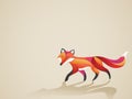 Walking vibrant fox