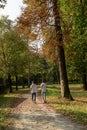 Walking in Villa Reale park, Monza, Italy