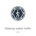 Walking walker traffic signal of rhomb shape icon vector. Trendy flat walking walker traffic signal of rhomb shape icon from signs Royalty Free Stock Photo