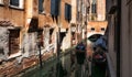 Walking through the waters and canals of Venice. Italy.