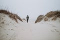 Walking on the winter beach