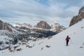 Walking in winter dolomites