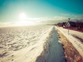 Walking in winter in Nida Royalty Free Stock Photo