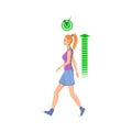 Walking woman in correct spine posture Royalty Free Stock Photo