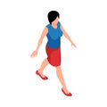 Walking Woman Isometric Composition