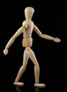 Walking wooden figure