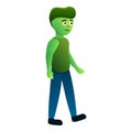 Walking zombie icon, cartoon style