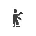 Walking zombie vector icon