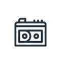 walkman vector icon isolated on white background. Outline, thin line walkman icon for website design and mobile, app development.