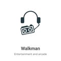 Walkman vector icon on white background. Flat vector walkman icon symbol sign from modern entertainment and arcade collection for
