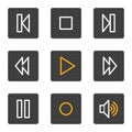 Walkman web icons, grey buttons series Royalty Free Stock Photo