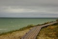 Rainy green sea.Cloudy day