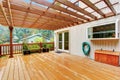 Walkout deck with attached pergola Royalty Free Stock Photo