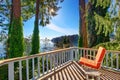 Walkout deck with chairs and amazing water view Royalty Free Stock Photo