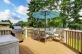 Walkout deck with patio area Royalty Free Stock Photo