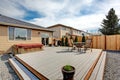 Walkout deck with patio area and jacuzzi Royalty Free Stock Photo