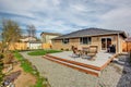 Walkout deck with patio area and jacuzzi Royalty Free Stock Photo