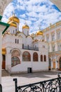 Walks in Moscow Kremlin. View on Cathedral of the Annunciation or Blagoveshchensky cathedral