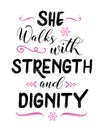 She walks with Strength and Dignity Royalty Free Stock Photo
