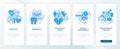 Walkthrough codependent relationship with blue icons concept