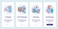 Walkthrough types of immunotherapy with multicolor icons Royalty Free Stock Photo