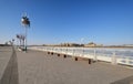 Walkway along the riverfront in Ulanhot Royalty Free Stock Photo