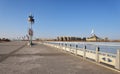 Walkway along the riverfront in Ulanhot Royalty Free Stock Photo