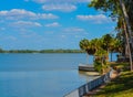 The walkway along Tampa Bay at Philippe Park in Safety Harbor, Florida.