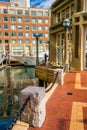 Walkway along the water at Rowe's Wharf in Boston, Massachusetts