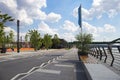 Walkway and bicycle track at Belgrade waterfront Royalty Free Stock Photo