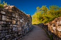 Walkway through brick walls at Antietam National Battlefield